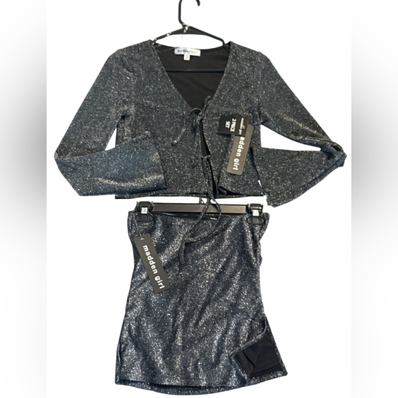 Madden Girl Dresses & Skirts - Madden Girl 2-piece set features a shimmering, glittery black finish skirt/top S